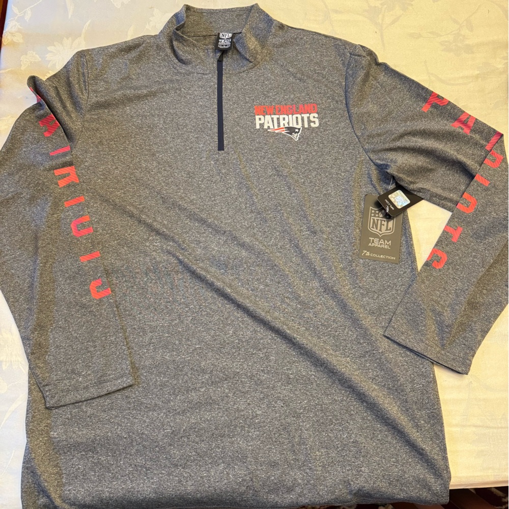 New England Patriots Gray Quarter-Zip Pullover